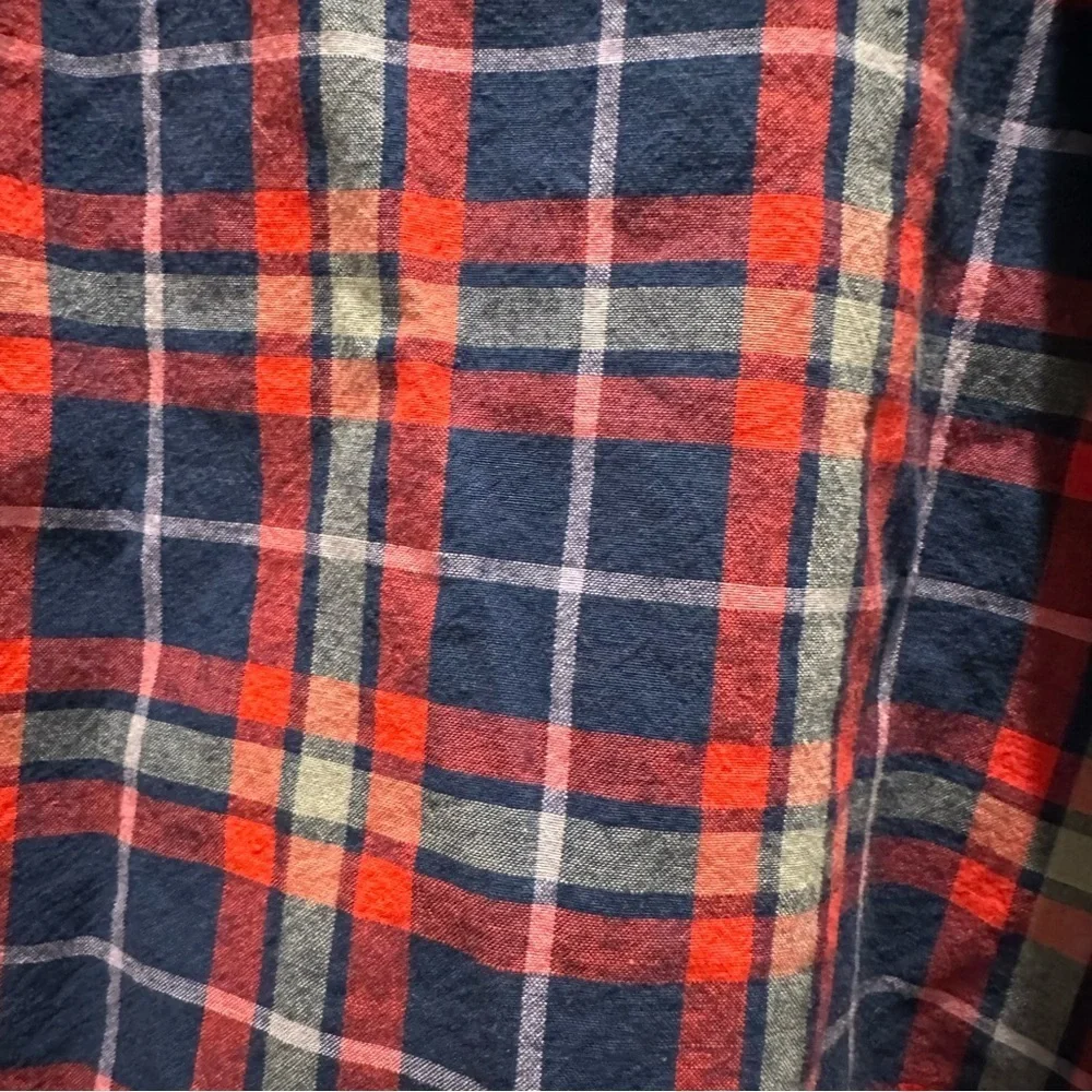 J. Crew Red and Blue Boy Fit Plaid Shirt